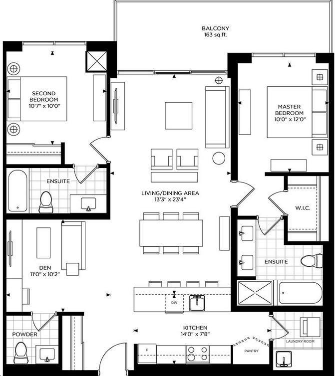 The Craftsman Condos by VANDYK The Warren Floorplan 2 bed