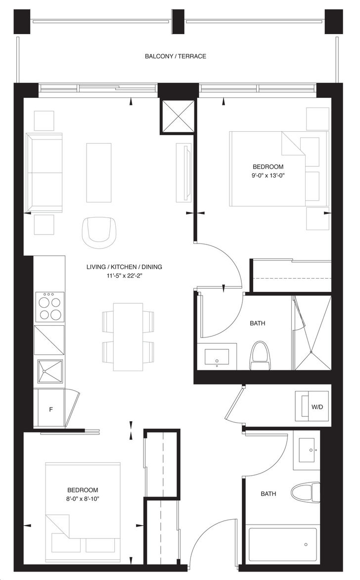 The Forest Hill Condos by CentreCourt Unit 2C Floorplan