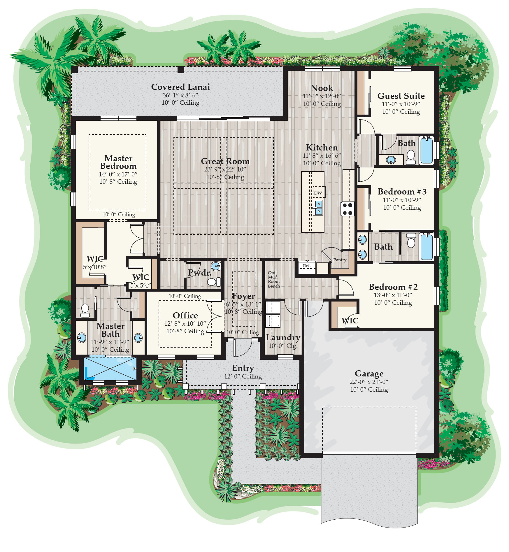 Palmetto Floor Plan by GH Builders Naples, Florida GH