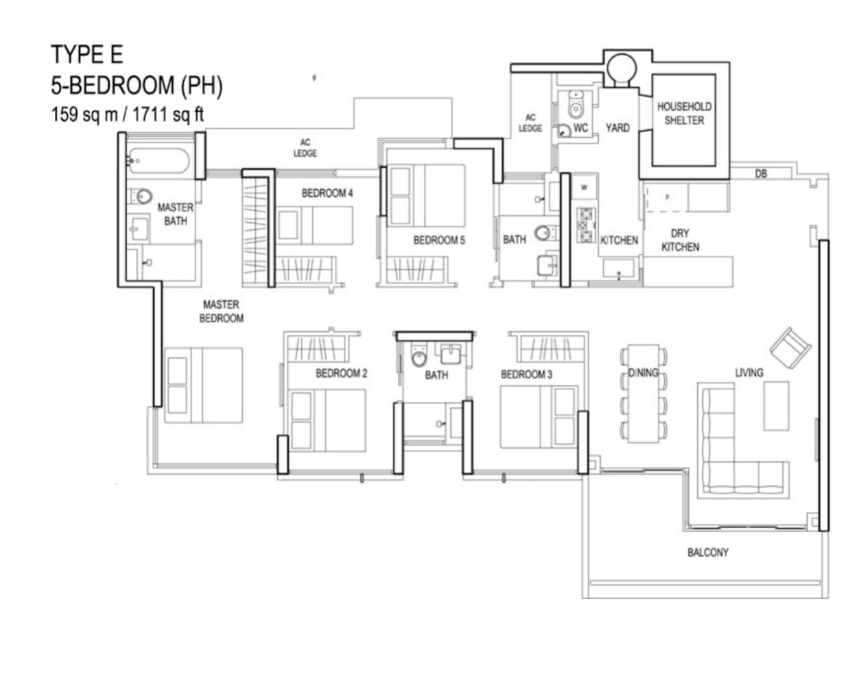 TheTerraceFloorPlanTypeE5BedroomPenthouse1711sqft