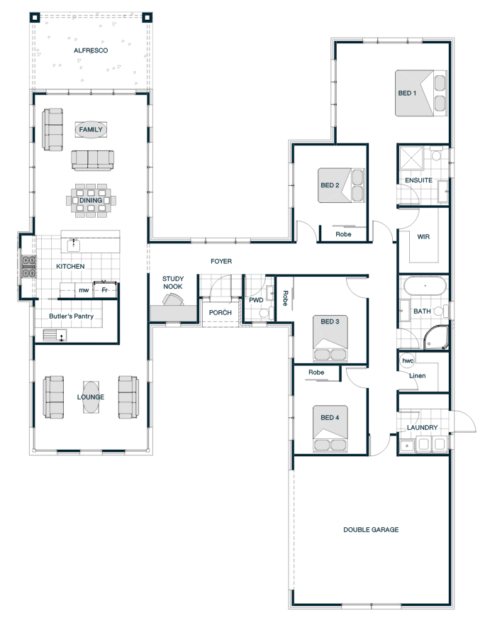Floor Plan Friday Hshaped smart home with two separate