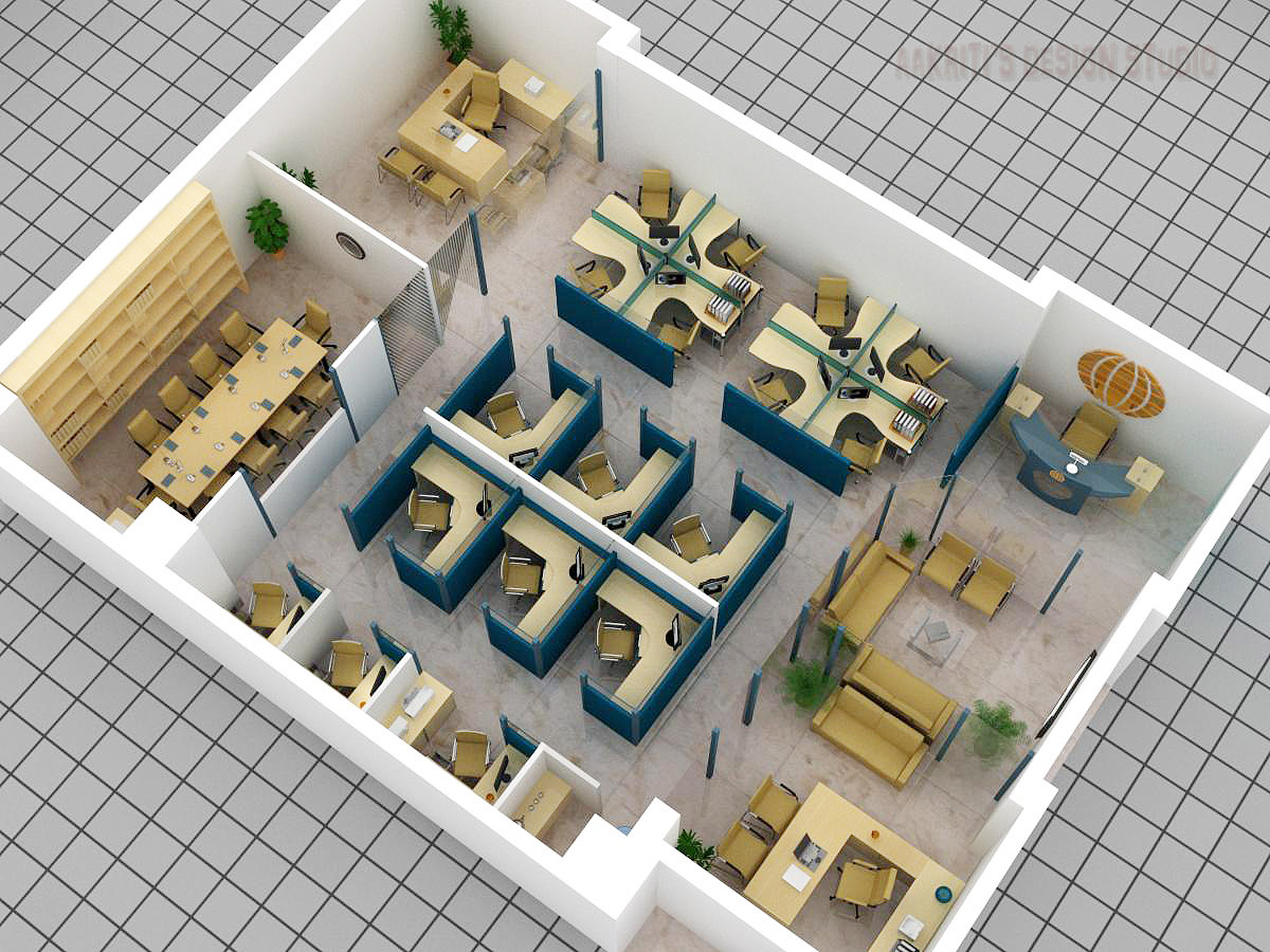 3D Floor Plan of Office