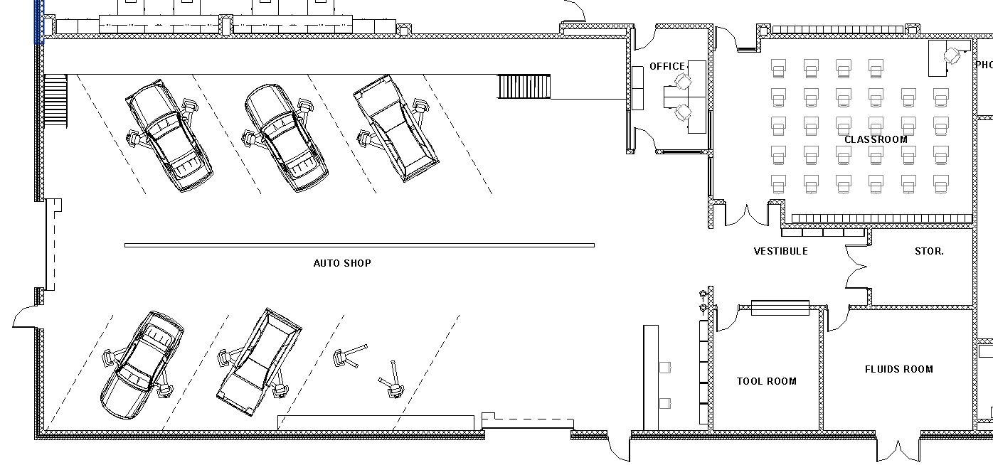 Lake Central High School Room Concepts Vocational Auto Shop