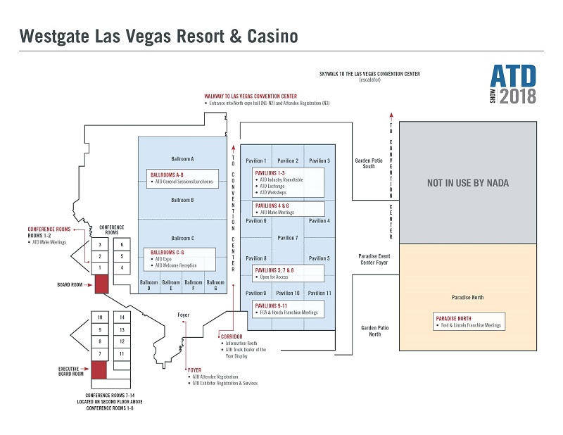NADA Show Westgate Las Vegas Resort & Casino Map