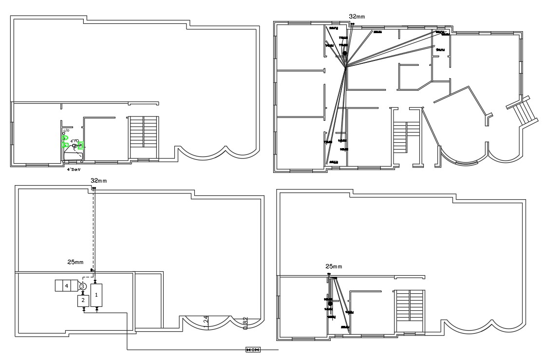 House Plumbing Floor Plan DWG File Cadbull