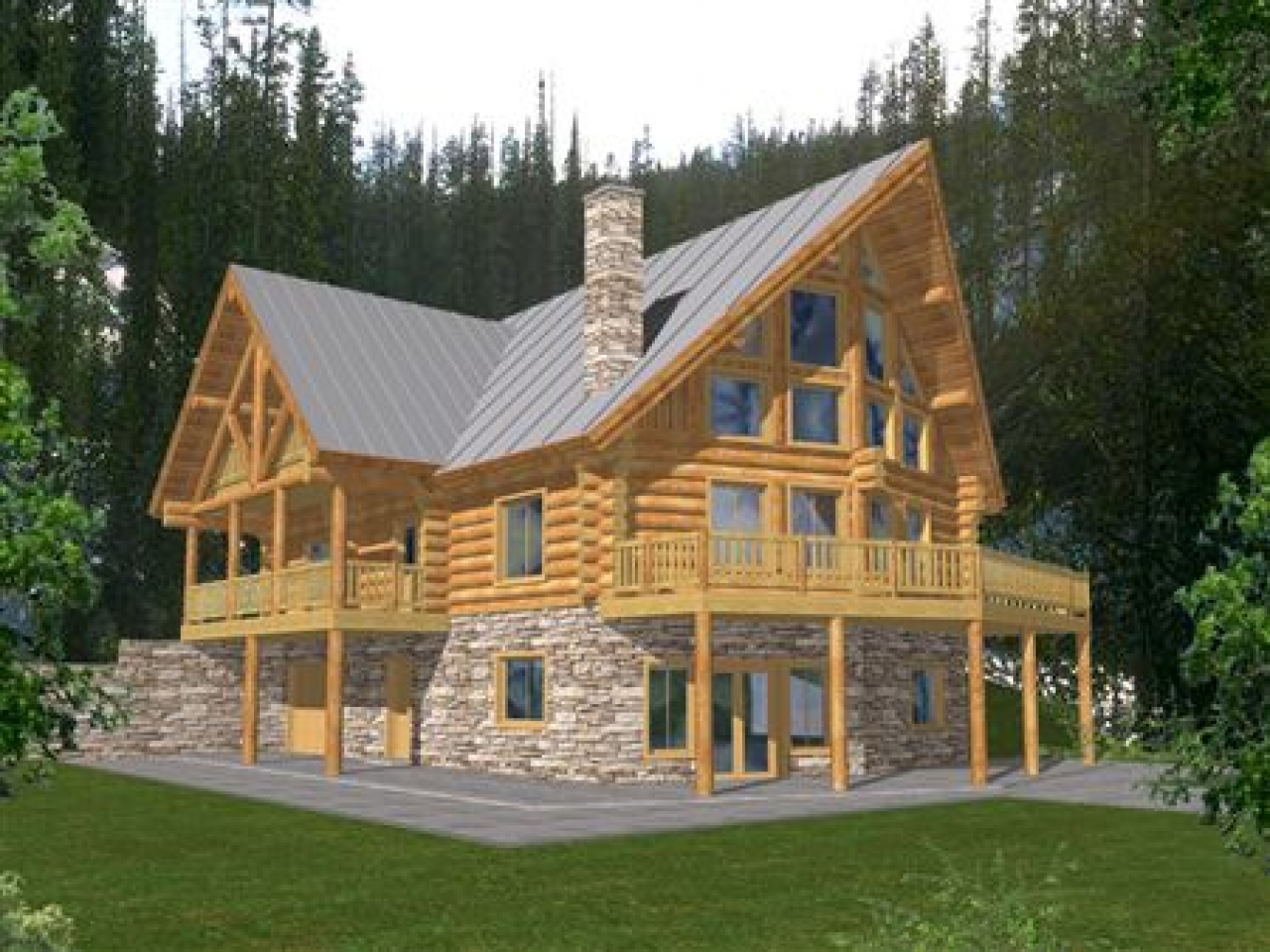A Frame Log Cabin Home Plans Log Cabin Loft, log mountain