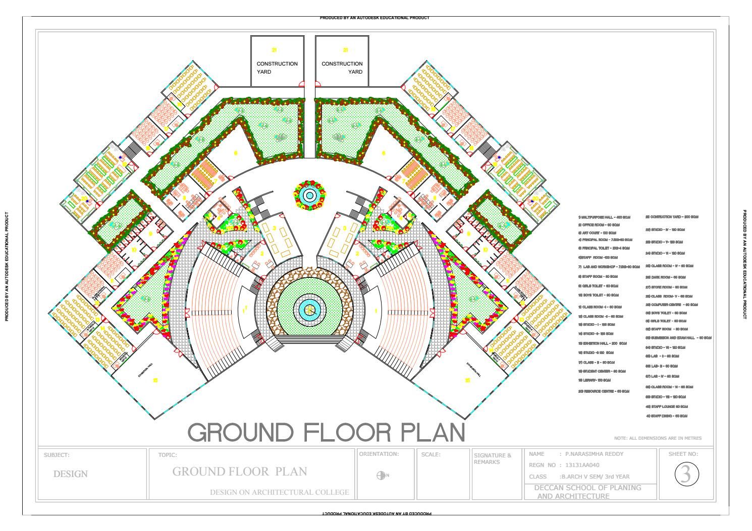 Floor Plan Architecture College Plan College