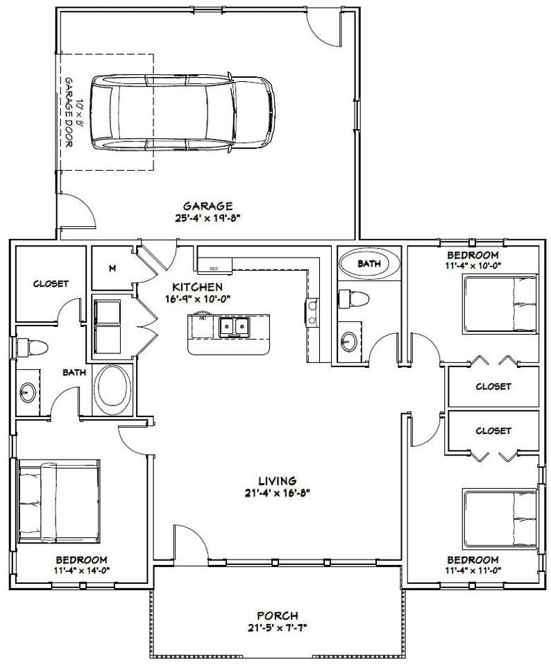 46x30 House 3Bedroom 2Bath 1,338 sq ft PDF