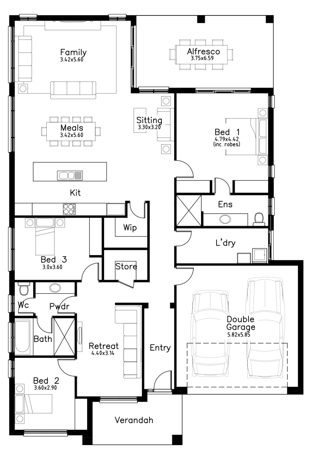 Retreat Dechellis Homes House floor plans, House