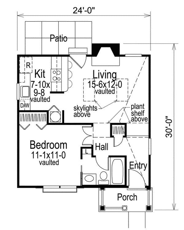 Image result for 500 square foot ranch floor plan simple