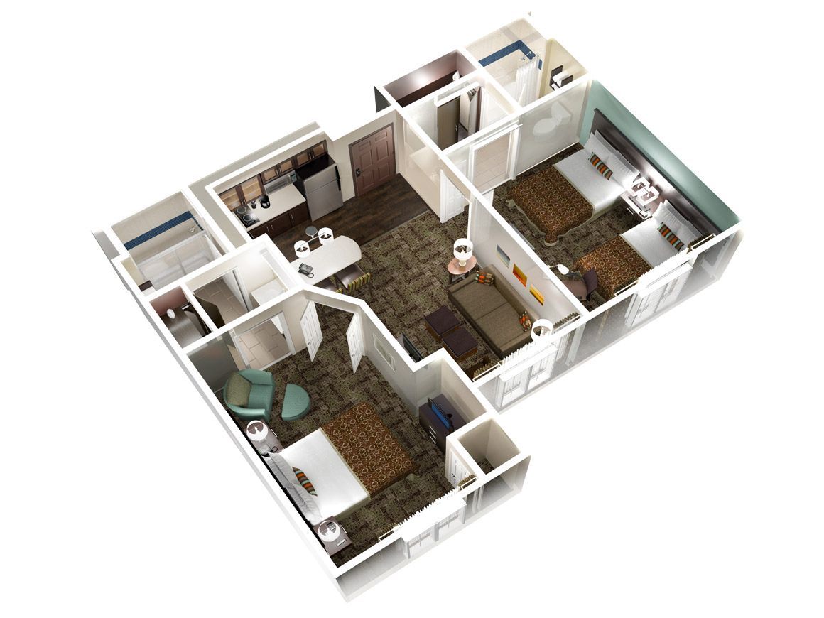 Staybridge Our Suites Bedroom floor plans, 2 bedroom