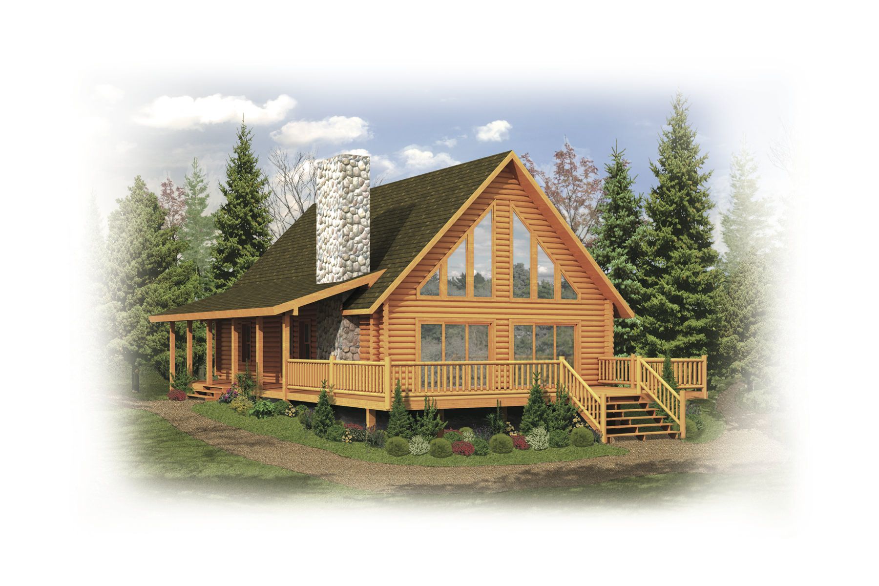 Tomahawk Log Home Plan by Strongwood Log & Timber Company