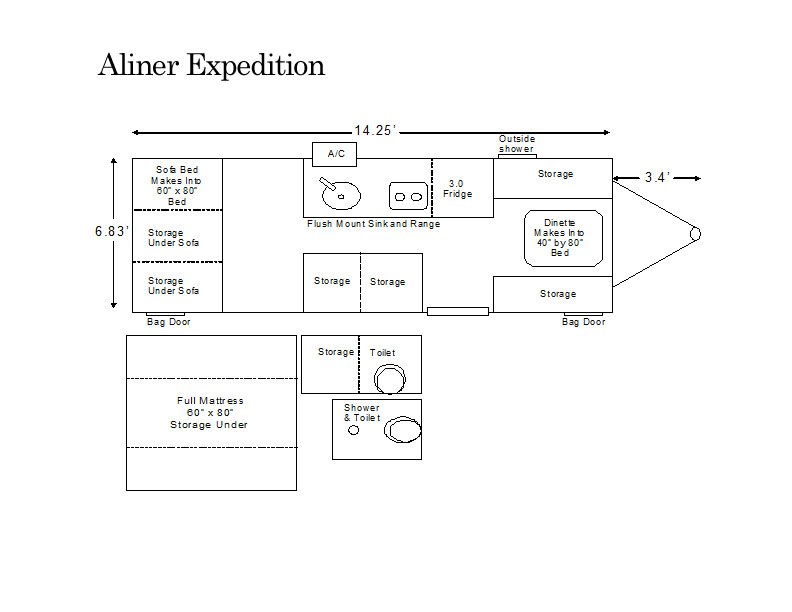 aliner expedition floor plan Pop Up Campers