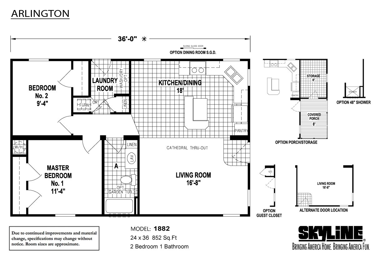 30 X72 Arlington Dimensioned House Floor Plans