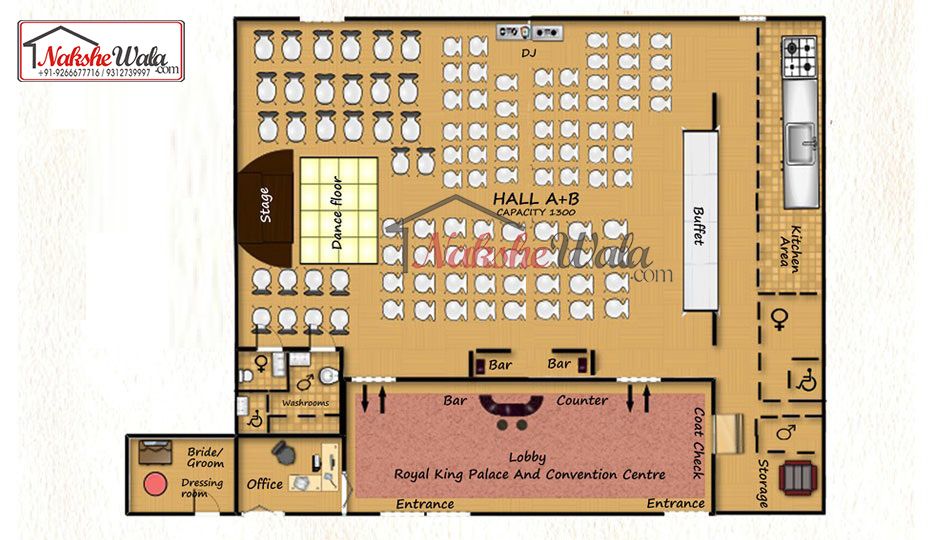 Banquet Hall Floor Plan Hall flooring, Floor plan design