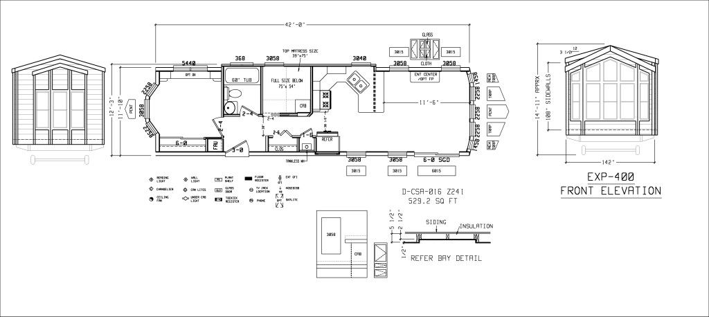 12x40 floor plans park model CSA 016 2 1024x458 Park
