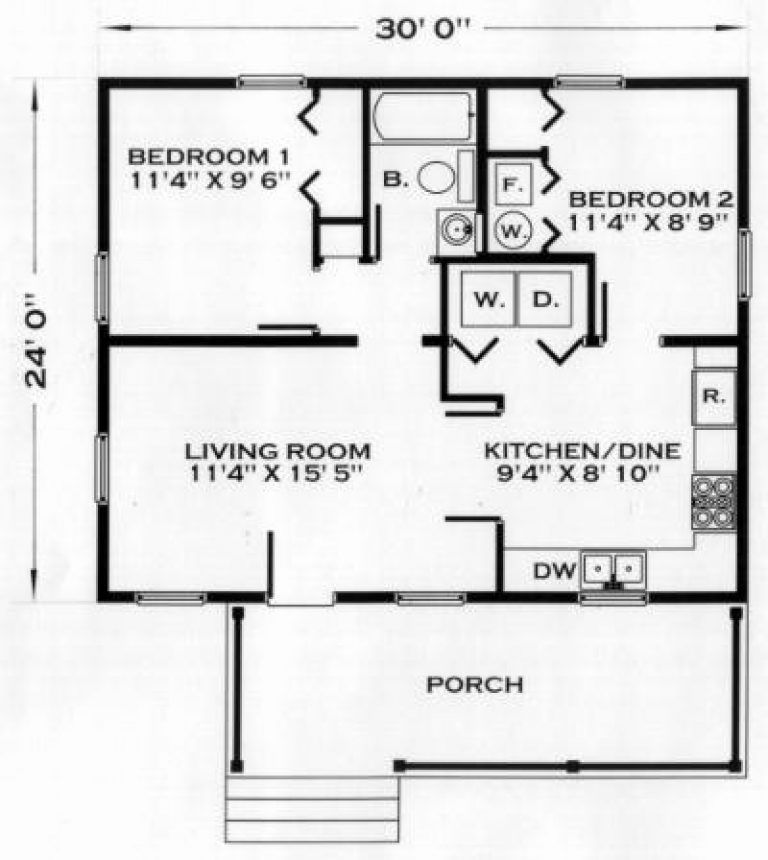 24 x 30 2 bedroom house plans beautiful 3030 house floor