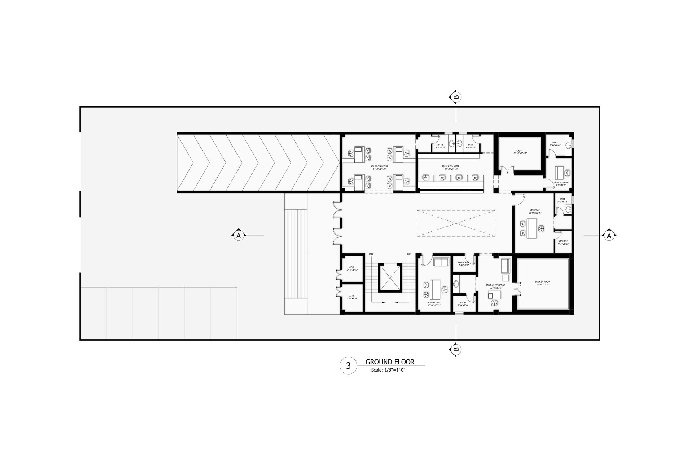 Bank Design Ground Floor Plan Architectural Design 2