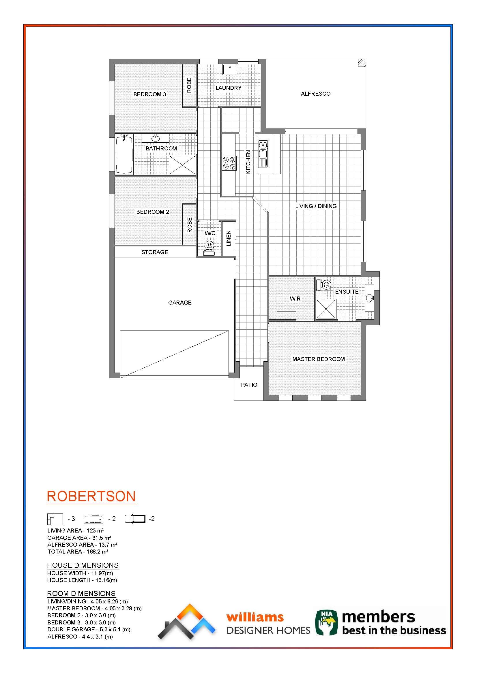 The Robertson Floor Plan was designed by Williams Designer
