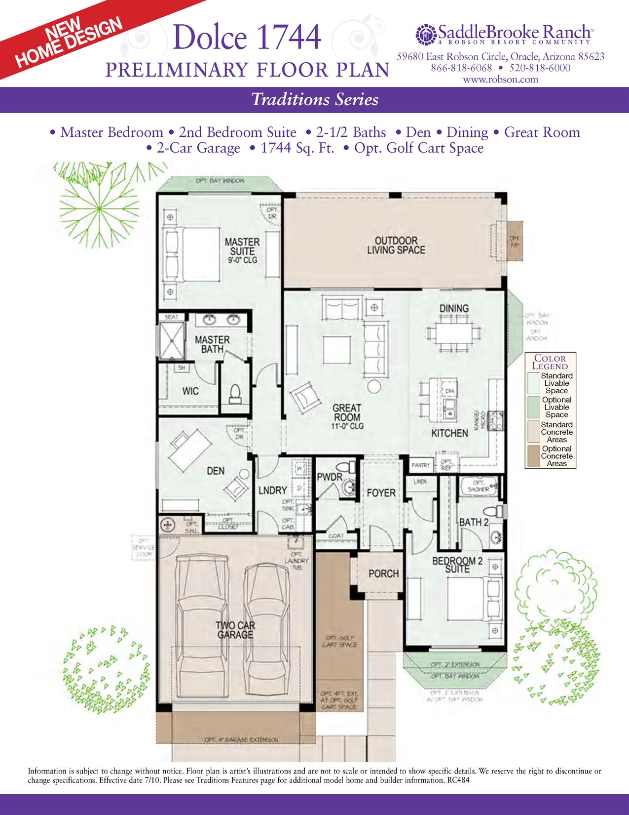 Dolce Floor Plan at SaddleBrooke Ranch by Robson