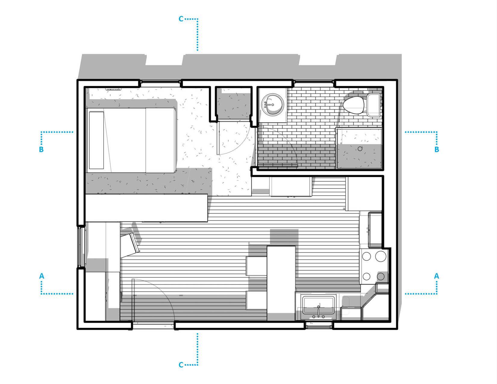 300 Sq FT Apartment Layout Mulberry 300 Sq/ft Studio