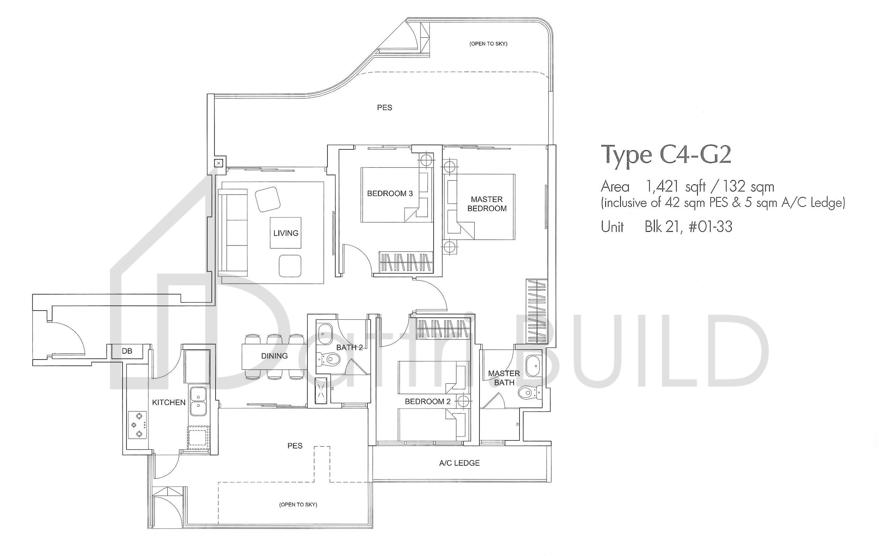 ARC AT TAMPINES, 3 Bedroom, Type C4G2