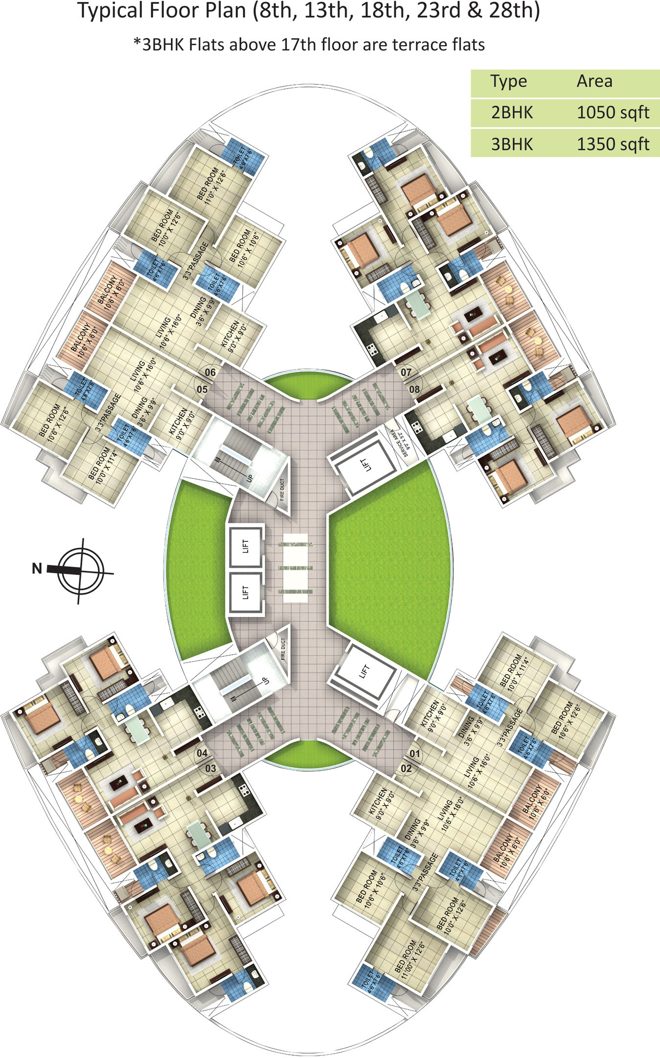 724 sq ft 2 BHK 2T Apartment for Sale in Rosa Group Bella