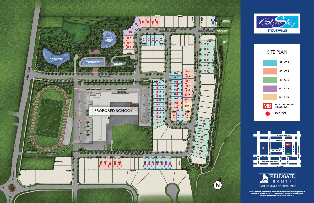 Site Plan for Blue Sky in Stouffville