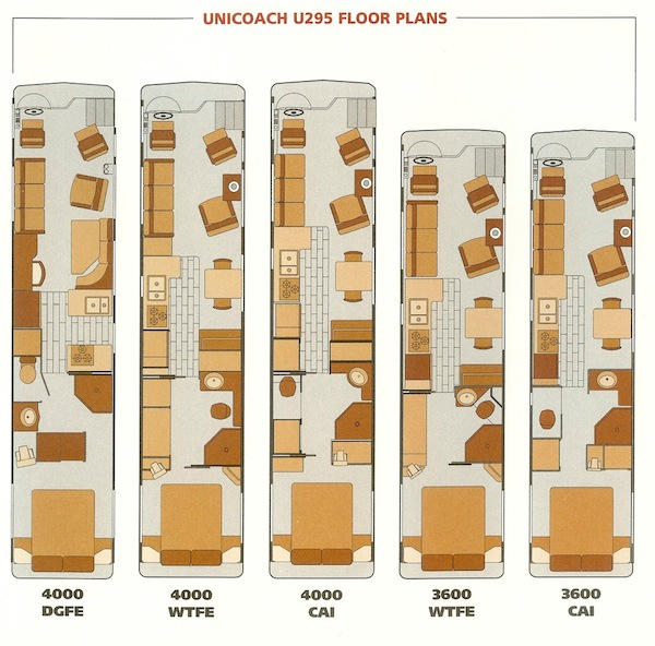 1999 Foretravel U295 Floorplans Floor plans, Motorhome