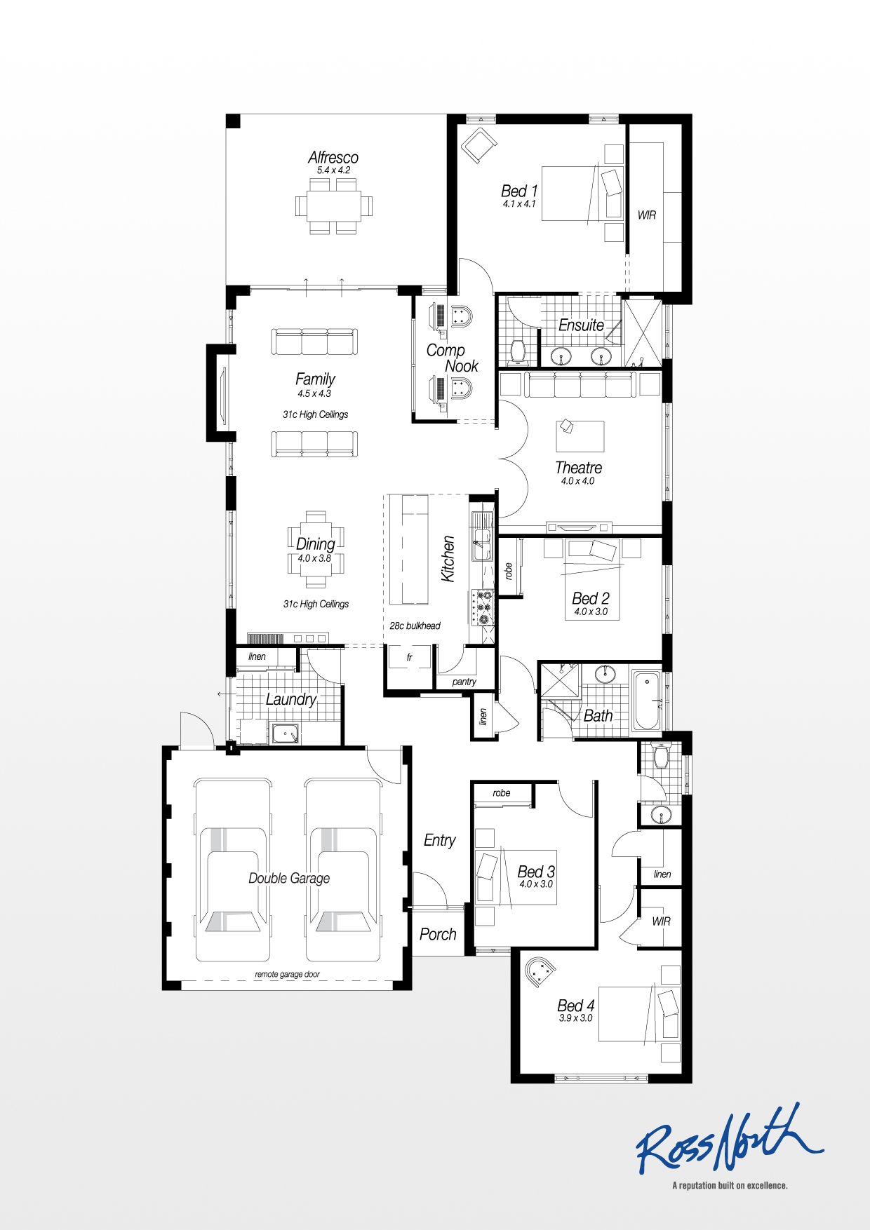 The Dunham Ross North Homes 4 bedroom house plans