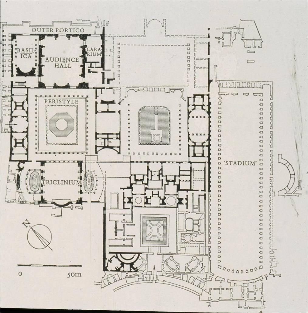 Floor plan of the Flavian Palace, Rome Roman