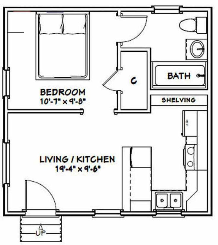 20x20 Tiny House 1Bedroom 1Bath 400 sq ft PDF