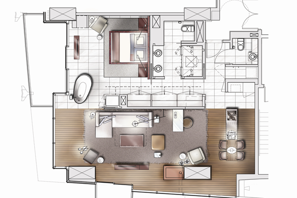 palms place one bedroom suite floor plan My Dream House