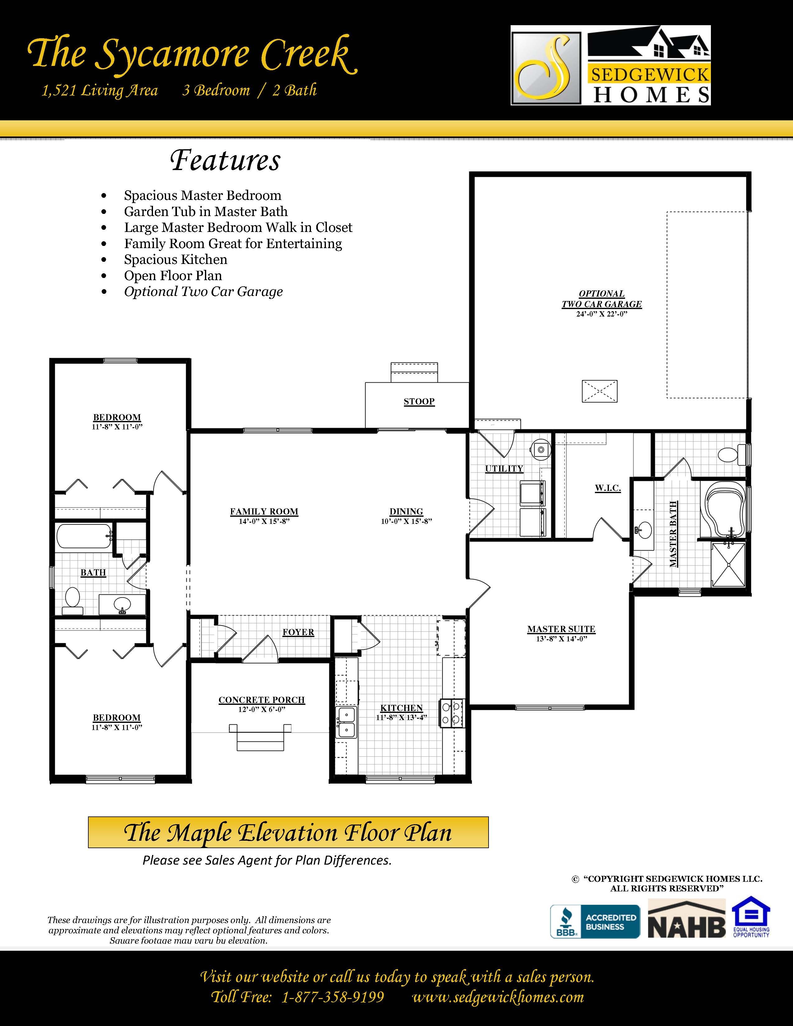 The Sycamore Creek Sedgewick Homes LLC Open floor plan