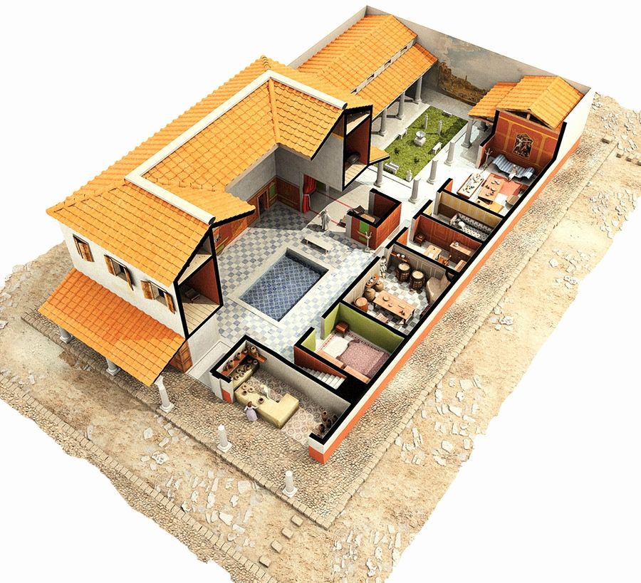 Image result for roman villa floor plan Ancient roman