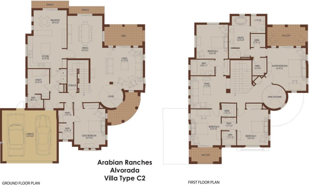 Alvorada C2 Arabian Ranches Dubai Floor Plans Floor