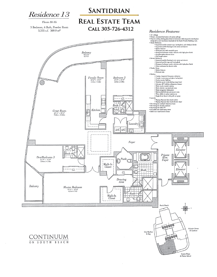 Continuum Floor Plans Continuum South Beach Condo