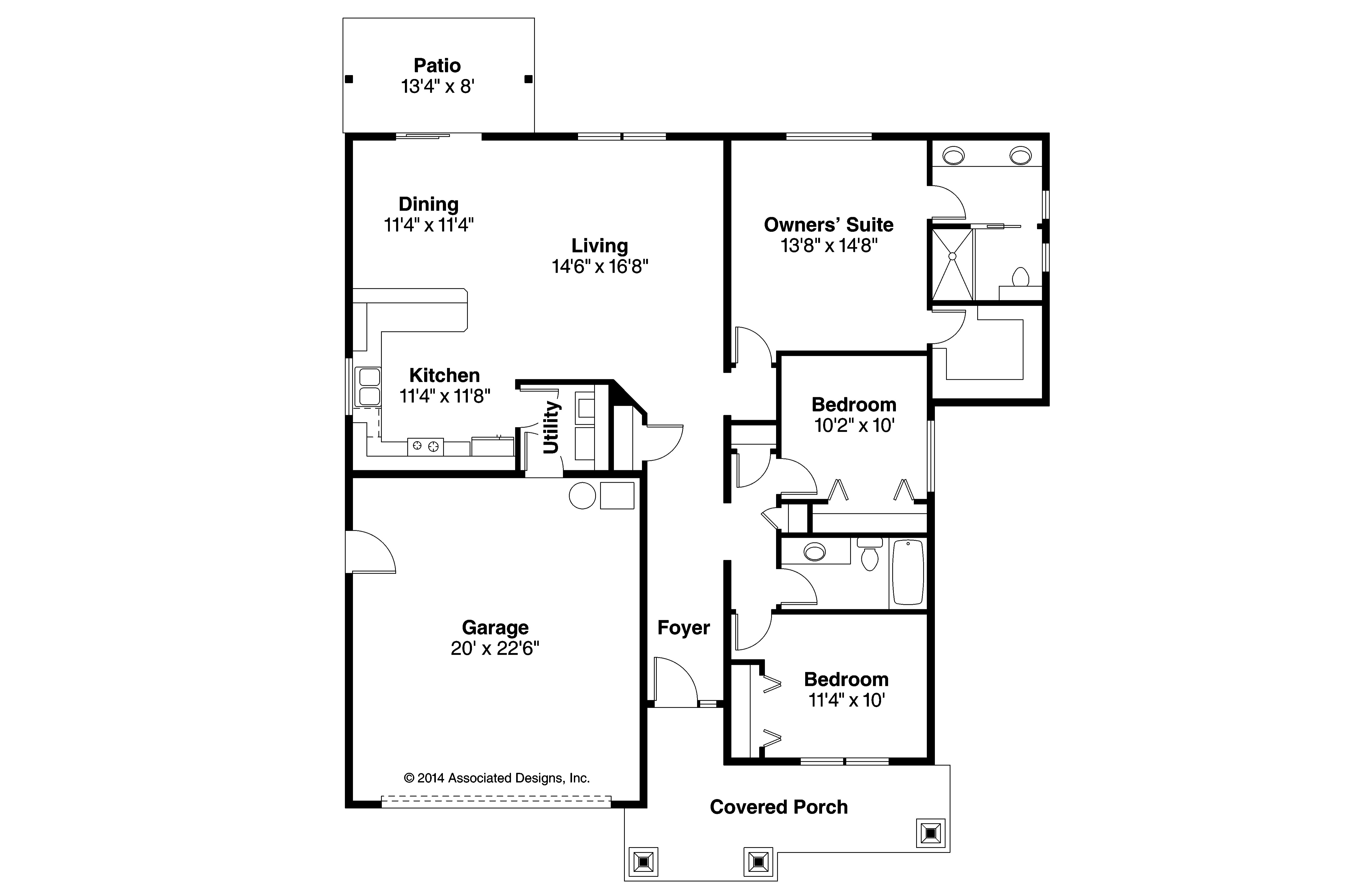 Craftsman House Plans Ravenden 30712 Associated Designs