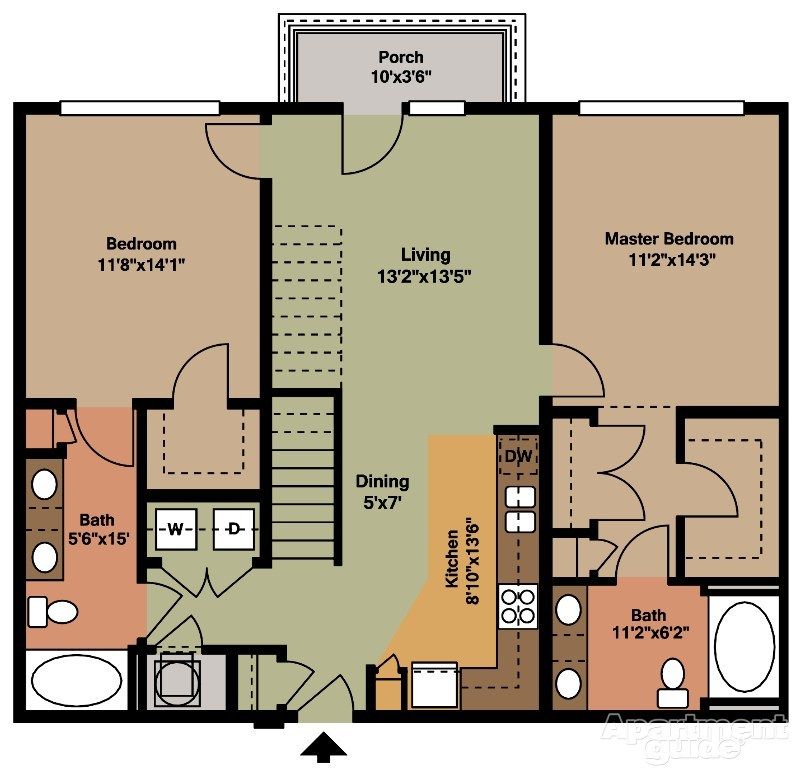 B1L 2 bedroom 2 bathroom Tiny house floor plans, New