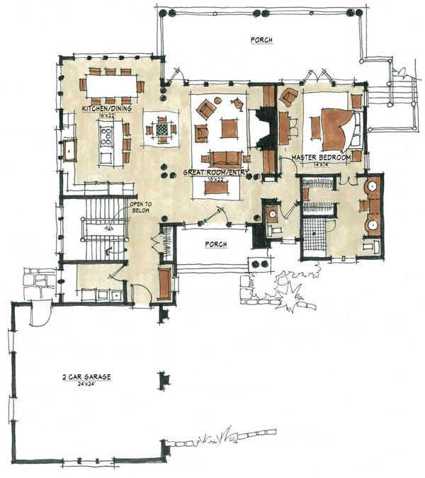 Winter Wren Home Plan by Natural Element Homes Cottage