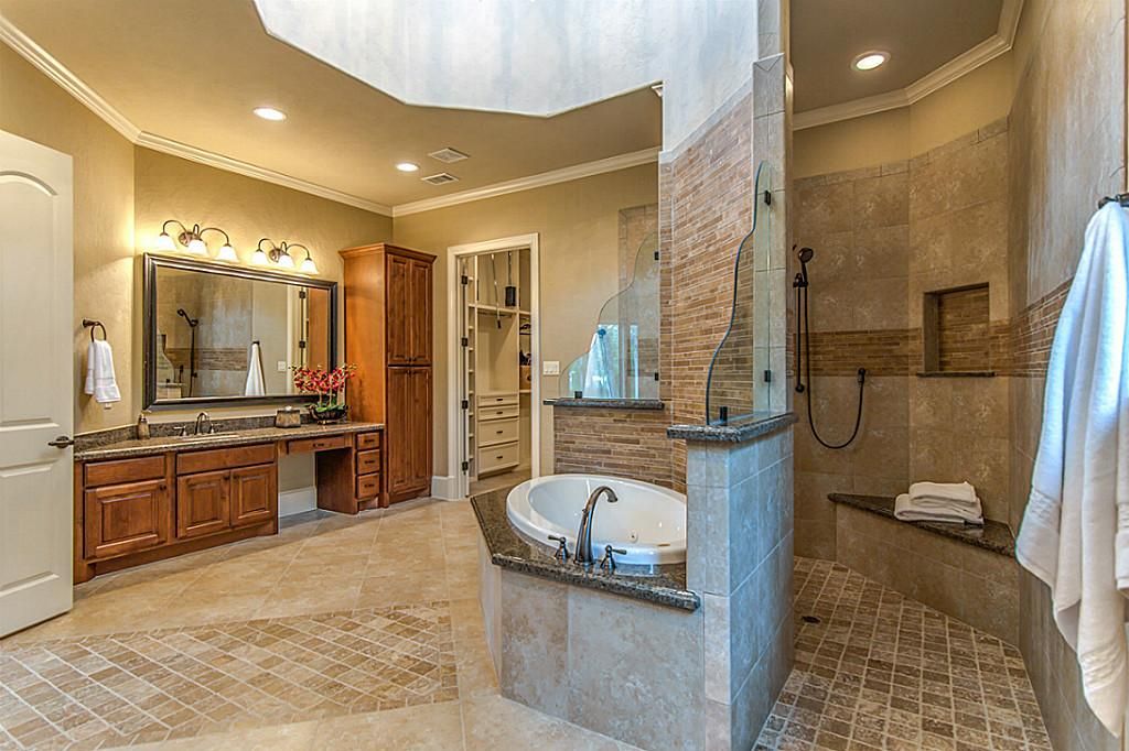 master bath floor plan with walk through shower Google