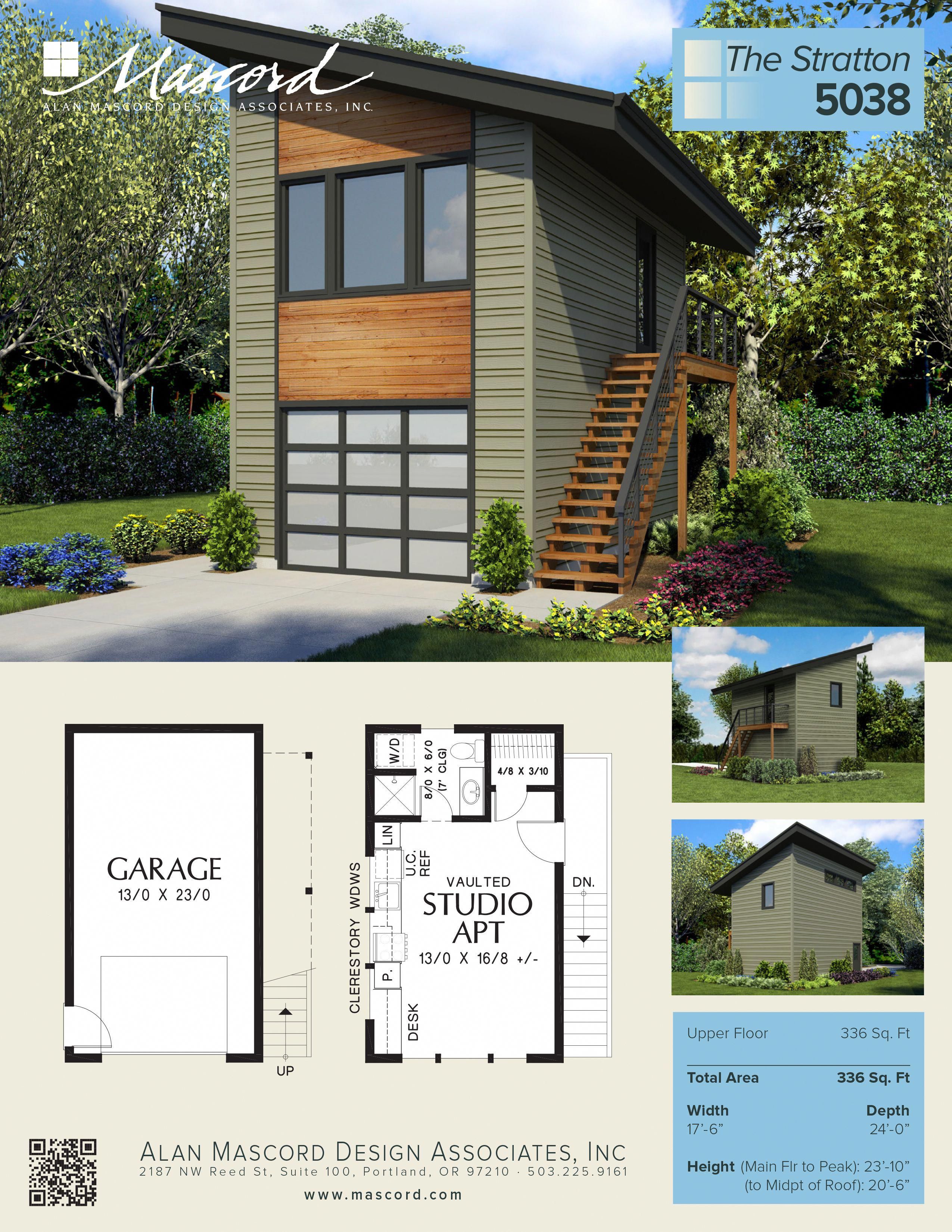 A new contemporary garage plan, with studio apartment