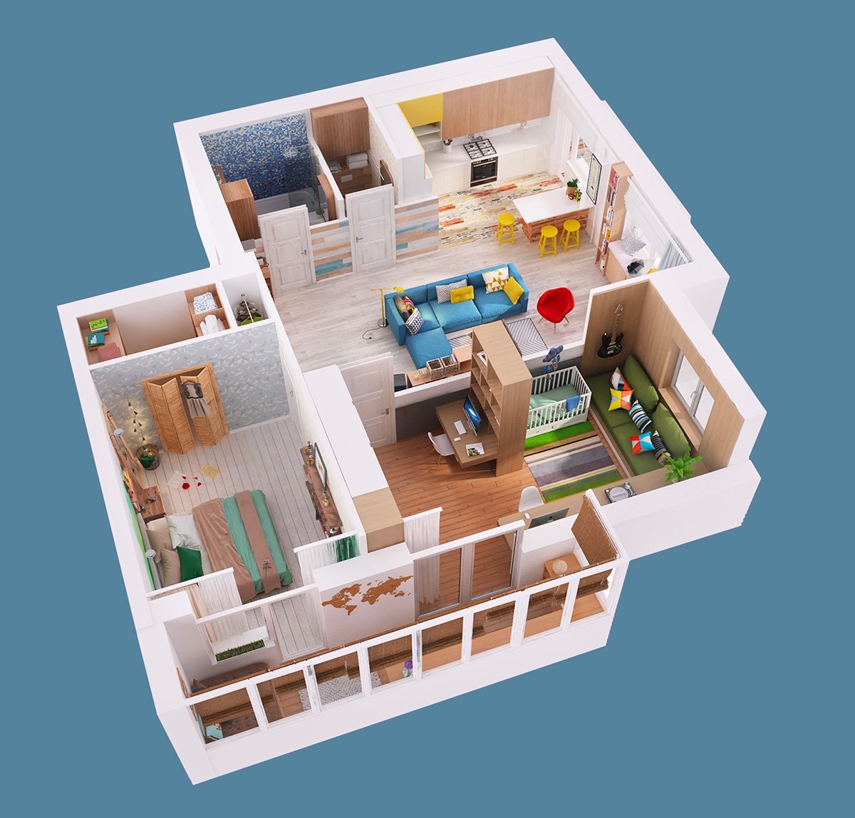2 Single Story Homes With 80 Square Meter Floor