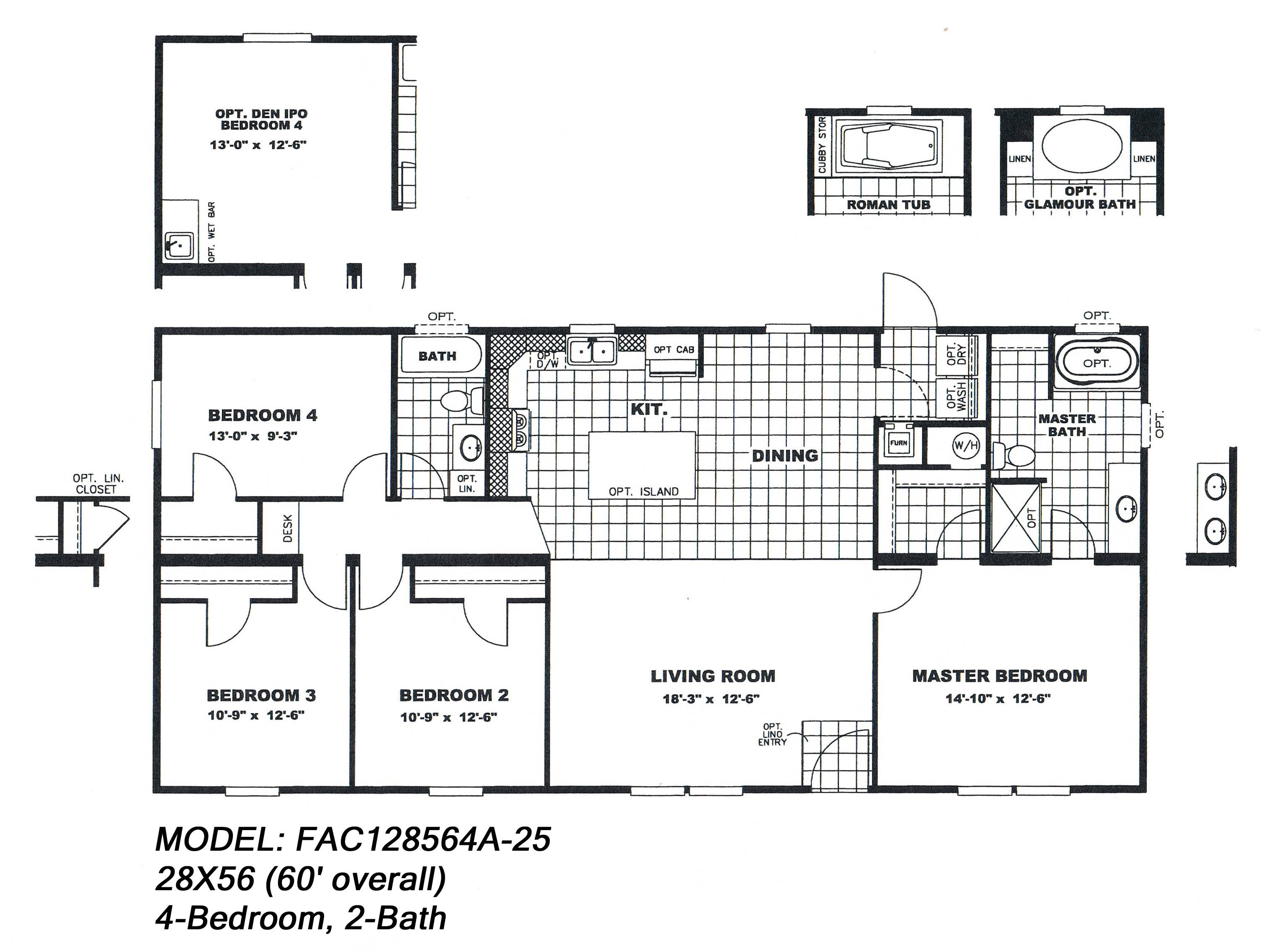 Double Wide Floorplans Kaf Mobile Homes 33174