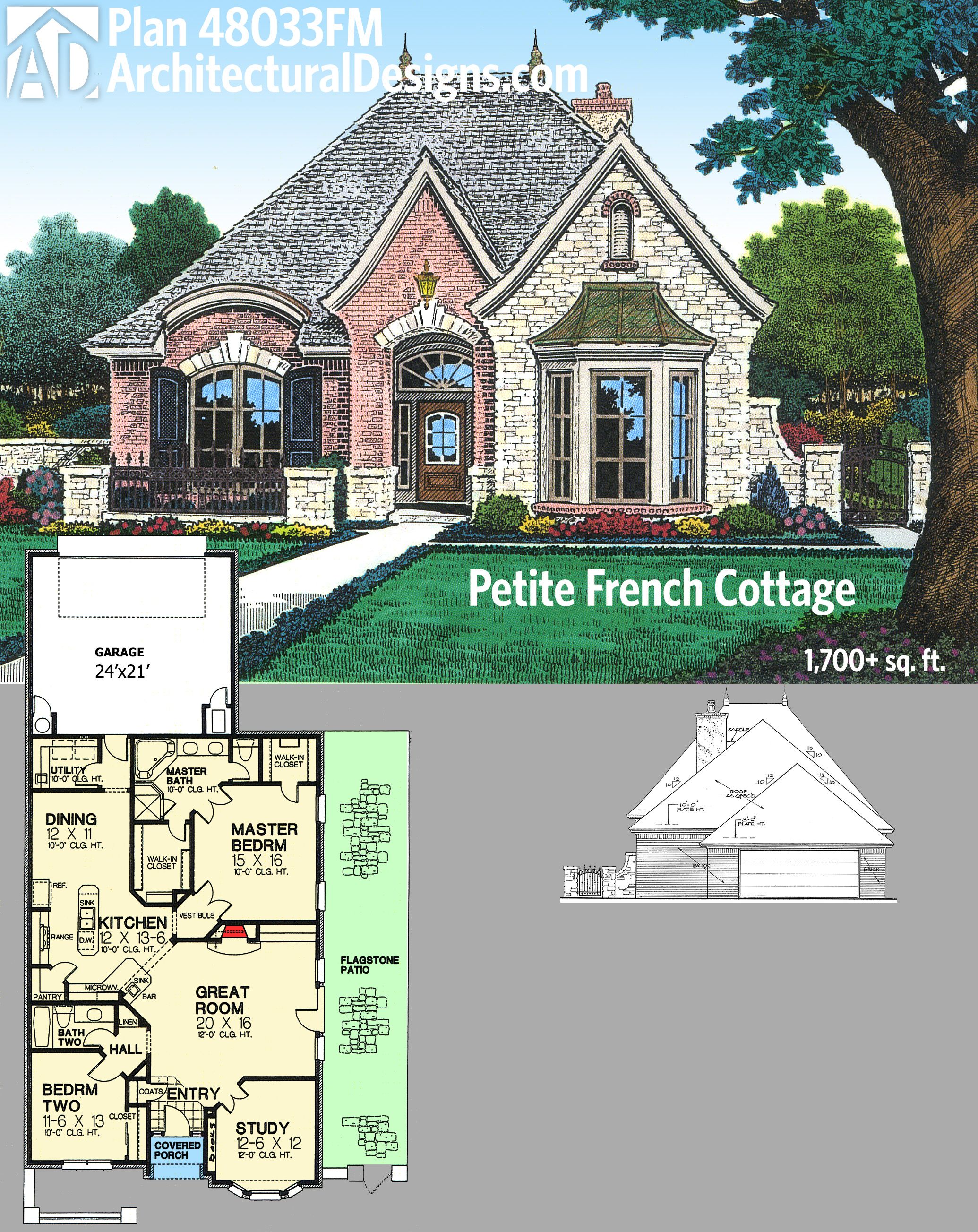 Plan 48033FM Petite French Cottage Country cottage