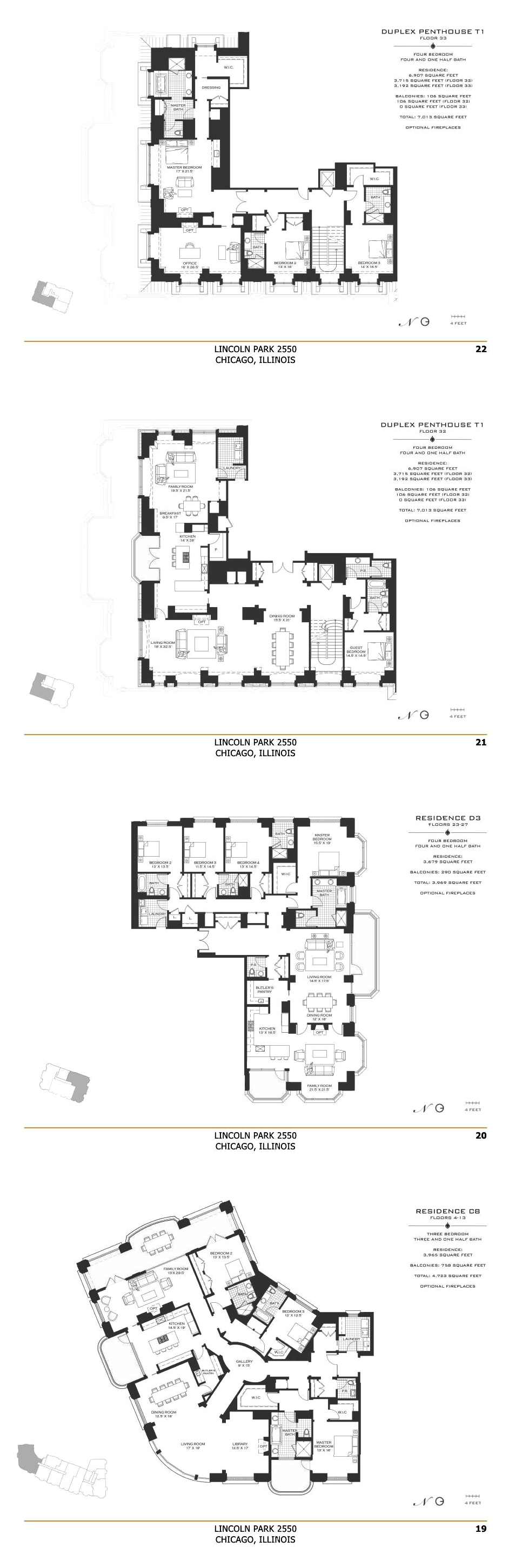 LINCOLN PARK 2550 CHICAGO Apartment floor plans, Floor