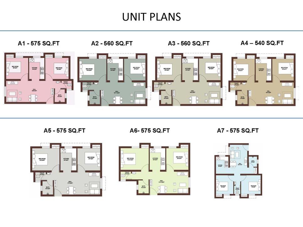 apartment unit floor plans Unit Plans (540, 560 & 575