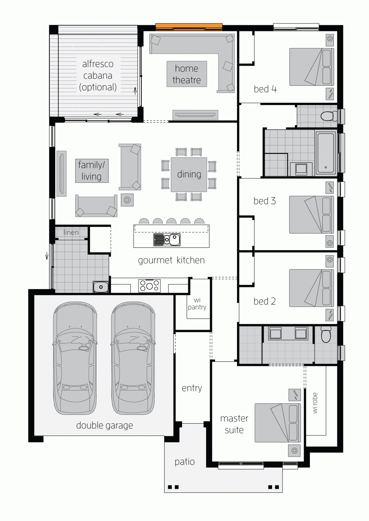 Floor plan LHS Floor plans, House design, Mcdonald jones
