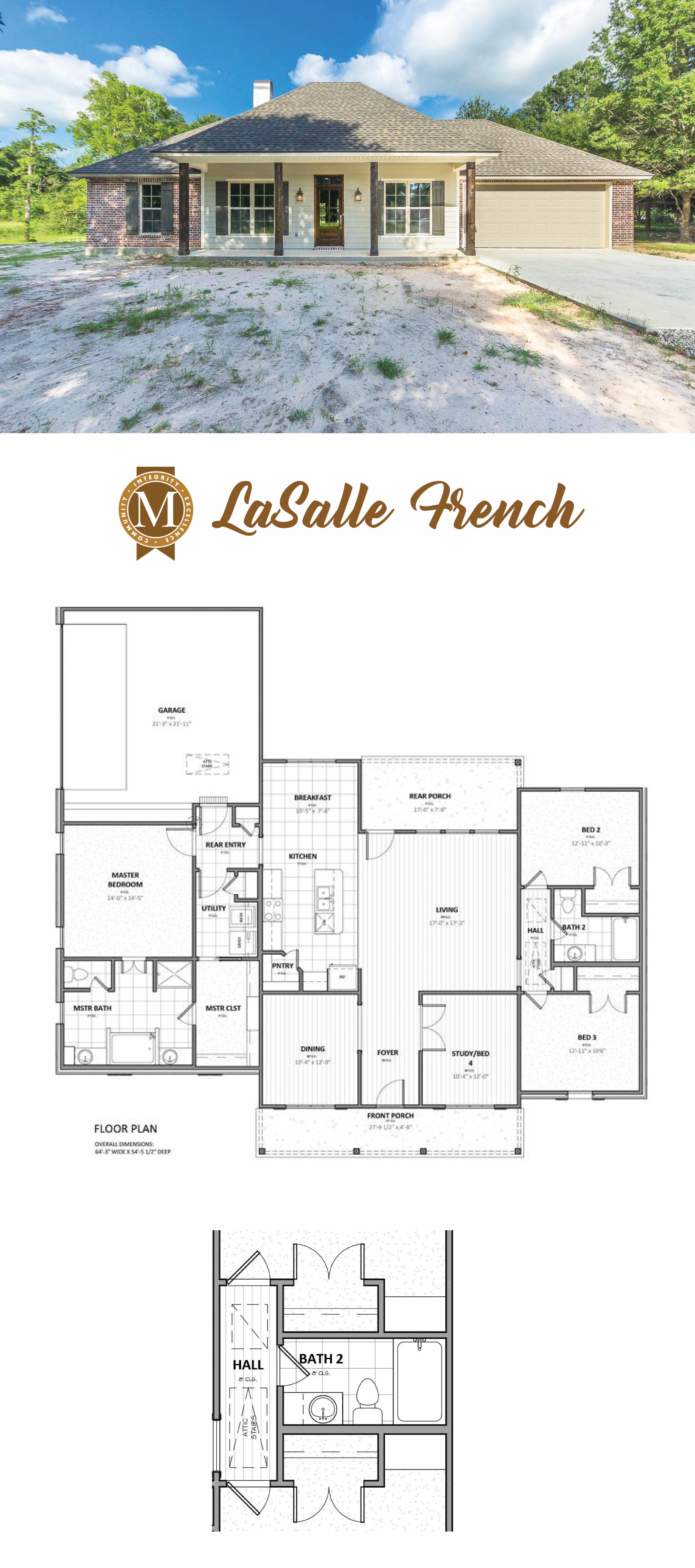 Lasalle French Floor Plan Living Sq Ft 2,031 Bedrooms 3