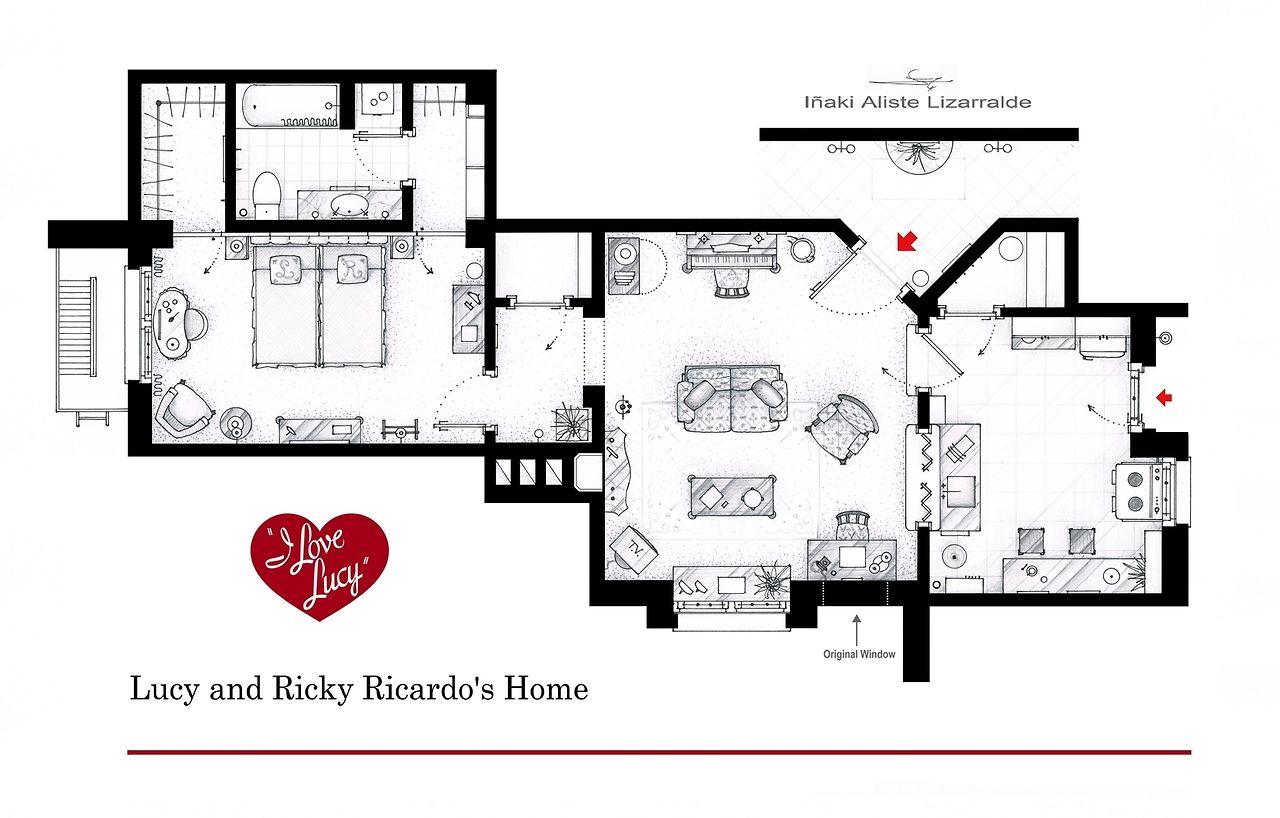 Famous TV floorplans! This is a the floorplan of Lucy